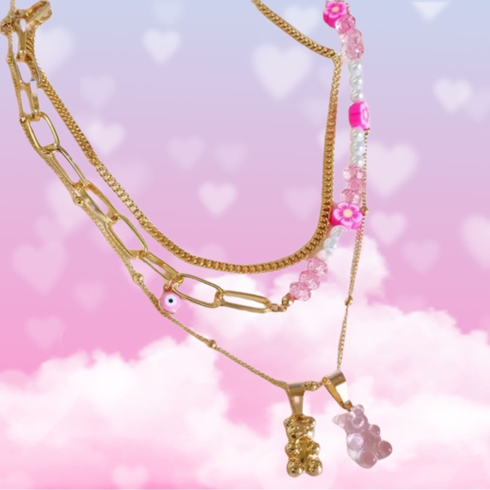 Cute 3 piece Charm Necklace